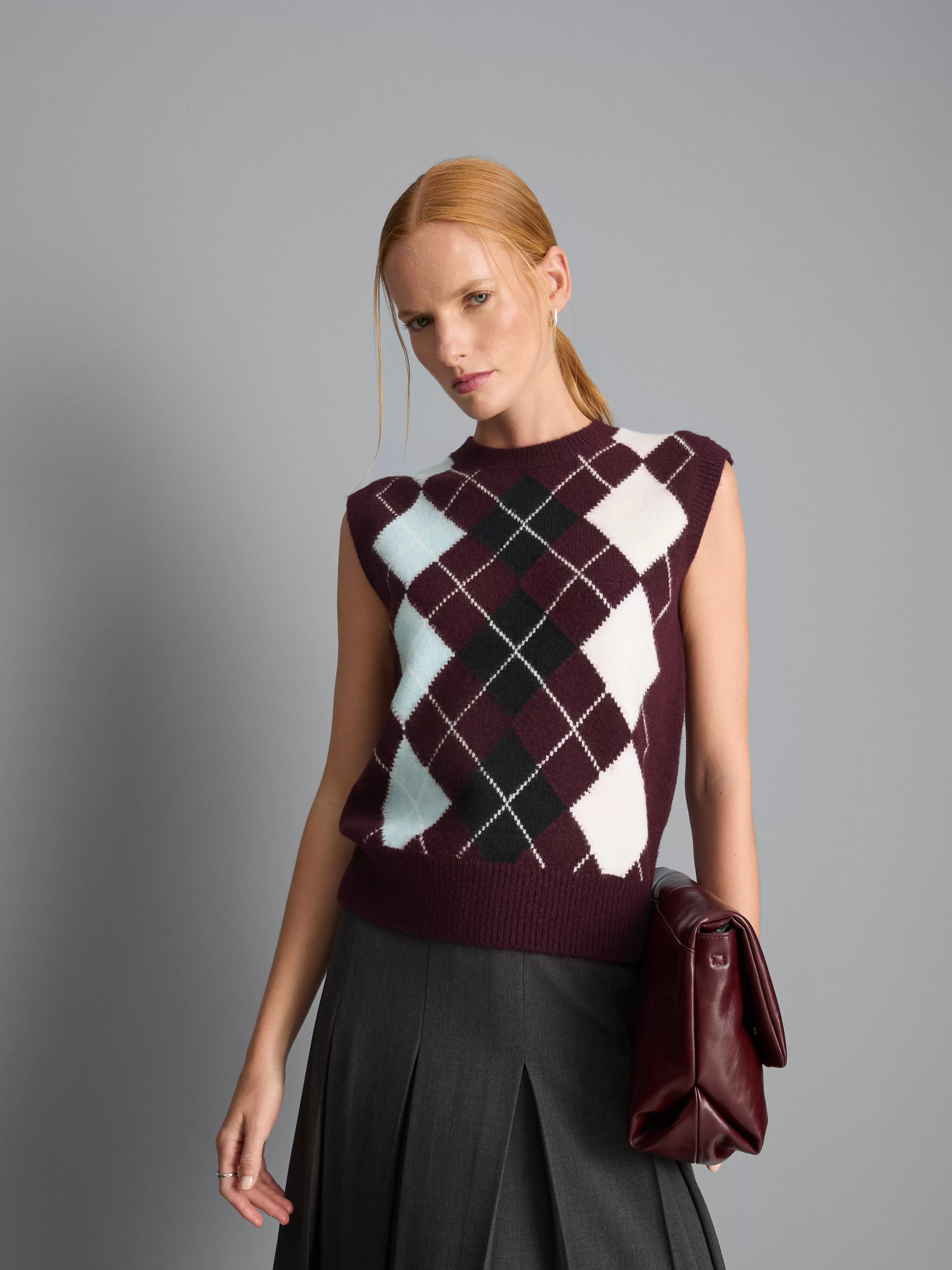 Gebreide spencer met argylepatroon