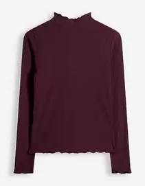 Longsleeve - Geribde structuur - Paars