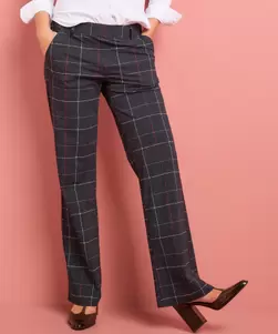 Straight fit broek travelstof