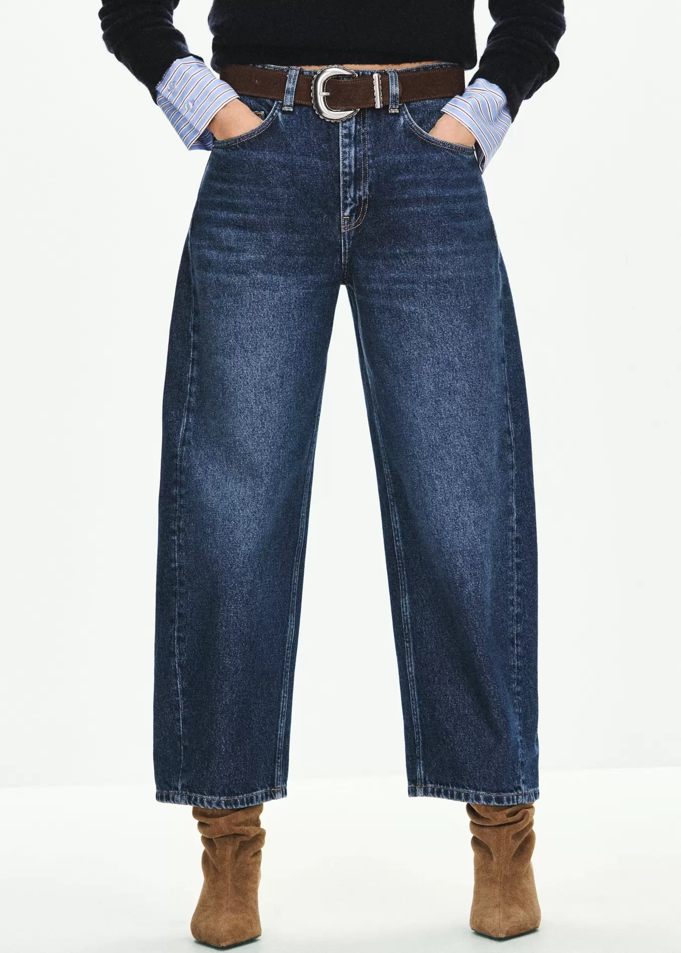 Balloon crop jeans