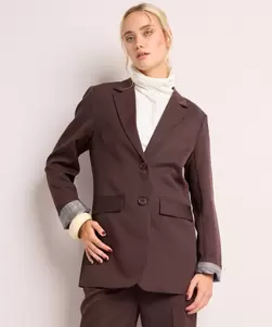 Blazer met geruite voering