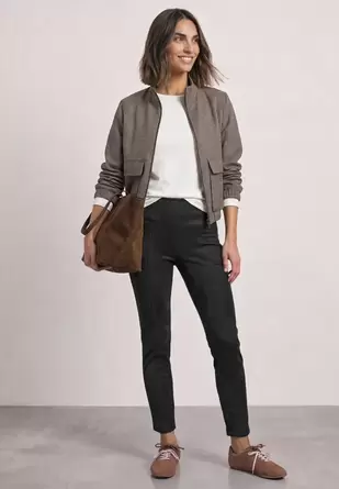 Skinny Leg broek met High Waist van velours
