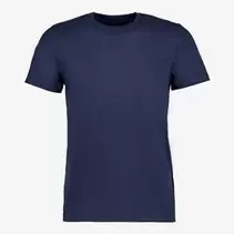 Unsigned heren  T-shirt blauw katoen ronde hals