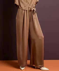 Satijnen broek met strik