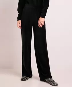Rib velvet wide fit broek