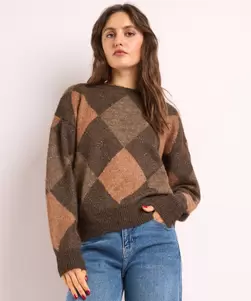 Trui met argyle print