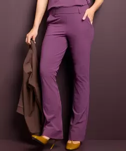 Flared fit broek travelstof
