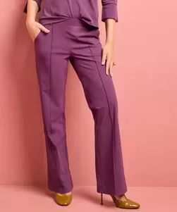Straight fit broek travelstof
