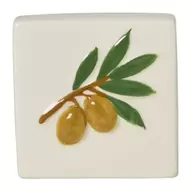 Tegel olijf - wit/groen - 10x10x3.5 cm