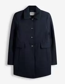 Mantel - Wol look - Donkerblauw