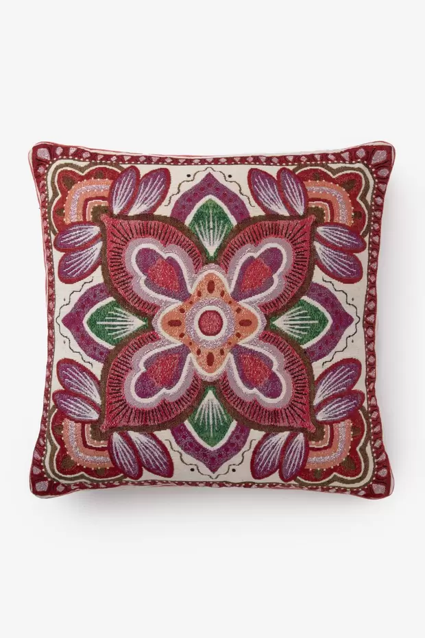 Multicolour kussen met bloemendessin
