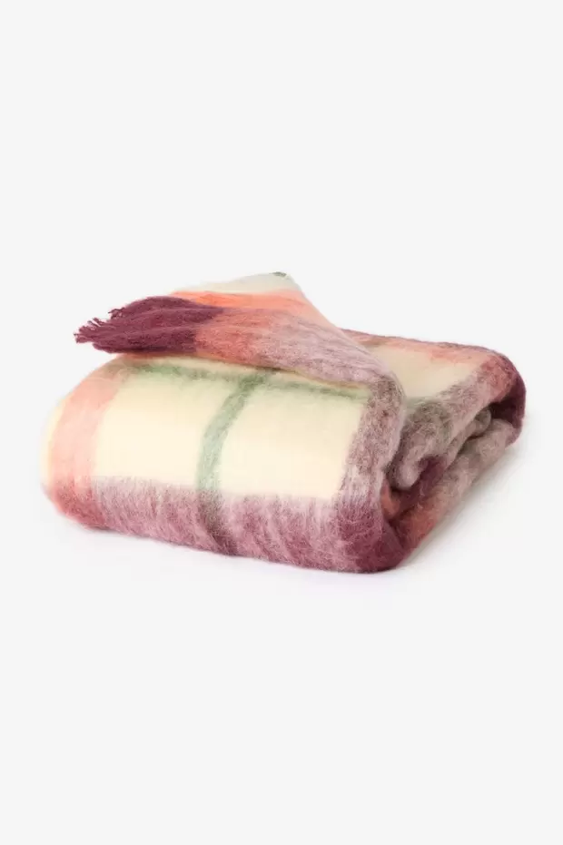 Multicolour sprei met ruiten (130x180 cm)