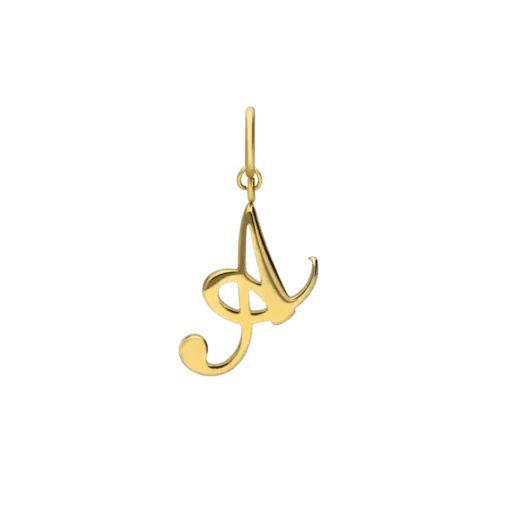 Stainless steel goldplated letterhanger voor dames