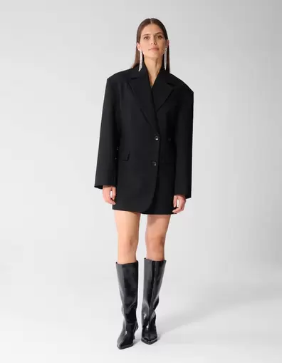 Oversized Blazer Jurk Zwart