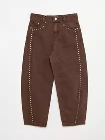 Barrel fit-broek met studs