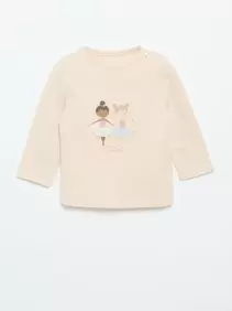 T-shirt van jersey met lange mouwen