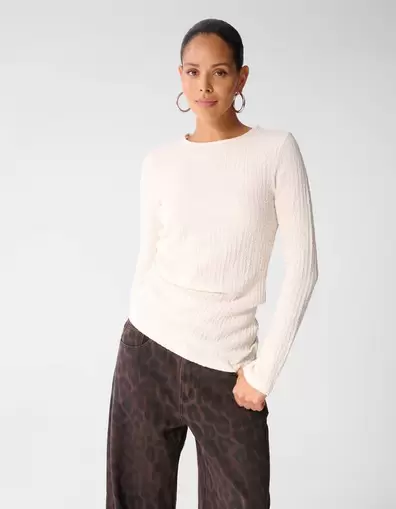 Asymmetrische Top Ecru