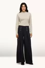 Pantalon - high waist - wide leg