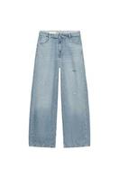 TRF MID-WAIST RIPPED FOLDED WAISTBAND JEANS