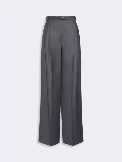 Mannish wool flannel trousers