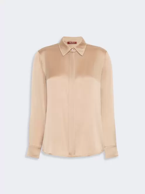 Mannish silk satin shirt