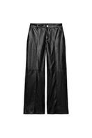 LEATHER EFFECT STRAIGHT-LEG TROUSERS