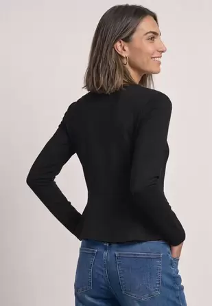 Shirt met lange mouwen en een volantzoom