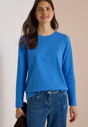 Longsleeve met ronde hals en tunnelkoord