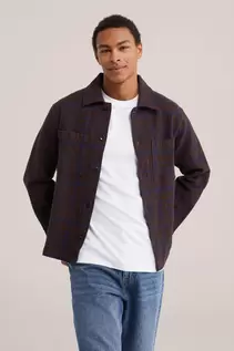 Relaxed fit overshirt met structuur en ruit