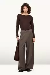 Pantalon - high waist - wide leg