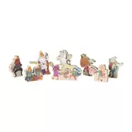 Houten poppetjes sint - multi - 30x17x2 cm