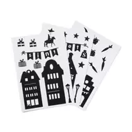 Raamstickers Sinterklaas - zwart - set van 3