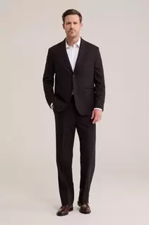 Regular fit blazer en loose fit pantalon van wolmix