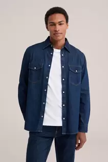 Regular fit denim overhemd