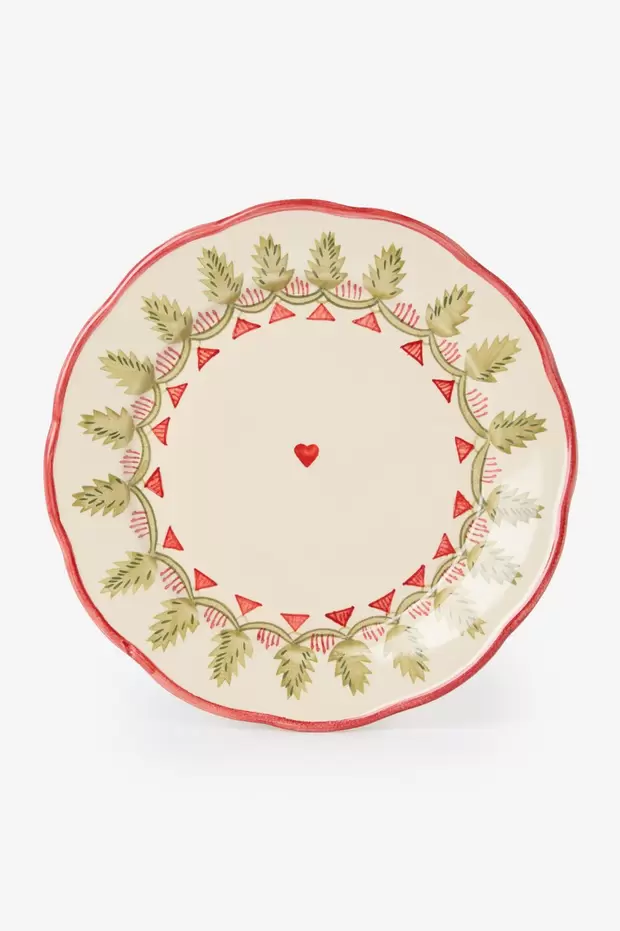 Multicolour dinerbord met kerstbomen