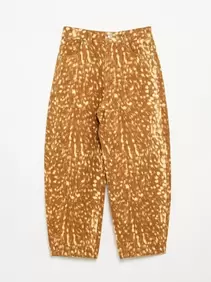 Barrel fit denim broek met 'hertje'-print