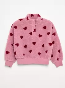 Sweatshirt met opstaande kraag van teddyfleece