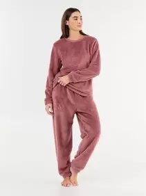 Lange fleece pyjama T-shirt + broek - 2-delig