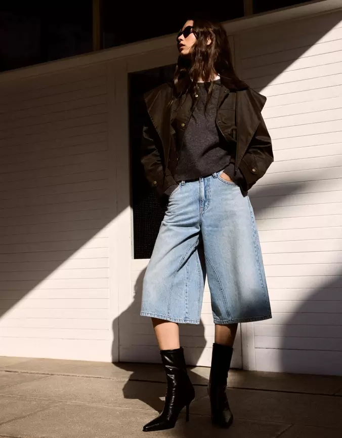 Slouchy denim bermuda jorts
