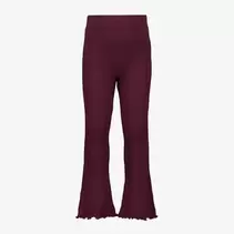 Flared meisjes broek met ribstructuur bordeauxrood