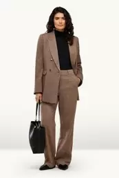 Business-broek van twill - mid waist - straight fit