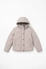 Chaqueta corta acolchada capucha