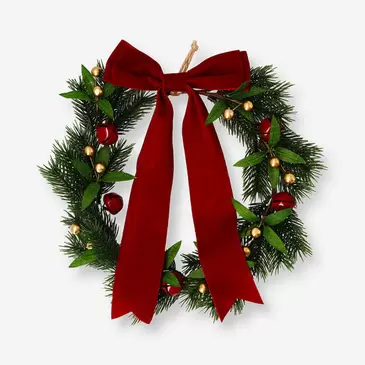 Wreath with velvet bow - 31 cm