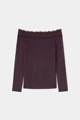 Ultralight Off-the-Shoulder Top with Cashmere and ...