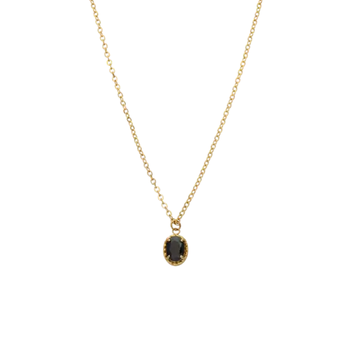 Stainless steel goldplated ketting met hanger met zirkonia voor dames