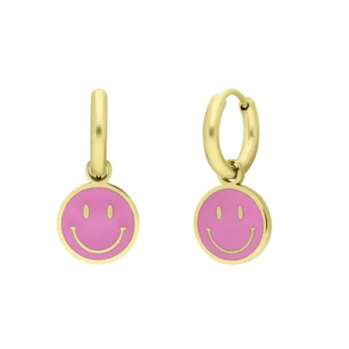Stainless steel goldplated kinderoorringen met hanger