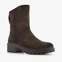 Suède dames boots donkerbruin