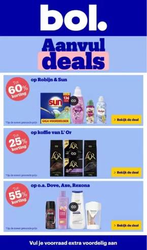 Catalogus van Bol.com in Culemborg | Aanvul deals | 2025-10-14T00:00:00.000Z - 2025-10-18T00:00:00.000Z