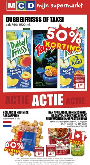 Catalogus van MCD Supermarkt in Best | Aanbiedingen voor koopjesjagers | 2025-10-19T00:00:00.000Z - 2025-11-02T00:00:00.000Z