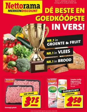 Catalogus van Nettorama in Eindhoven | De beste en goedkoopste In vers! | 2025-10-20T00:00:00.000Z - 2025-10-26T00:00:00.000Z